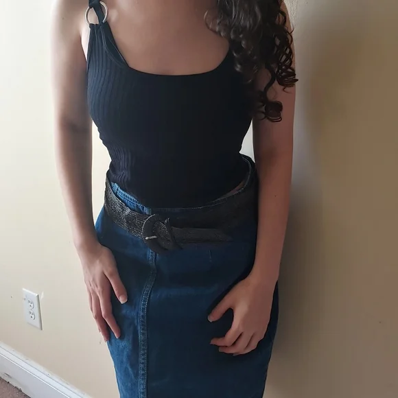 RARE Vintage 80s Black Woven Gothic Retro Bohemian Braided Belt - Picture 3 of 12